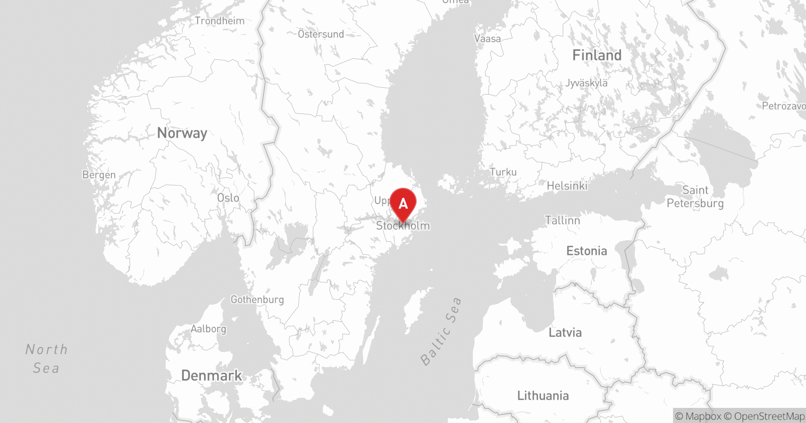 The map locates Stockholm, the political center where Sweden’s election-night negotiations and government-formation debate are unfolding.